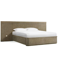 Contemporary King Panel Bed with Wall Piers