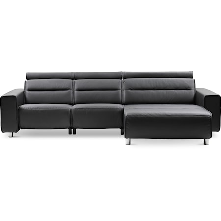 Chaise Sofa w/ 2 Power Reclining Seats and 1 Large Chaise