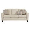 Fusion Furniture 3005 STANLEY SANDSTONE Sofa with Black Exposed Wooden Legs