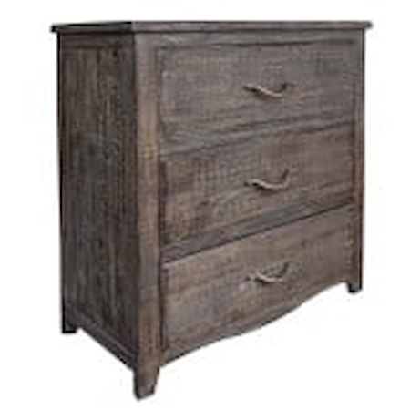 Solid Pine 3-Drawer Bedroom Chest