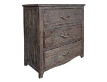 Rustic Solid Pine 3-Drawer Bedroom Chest