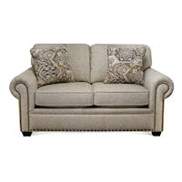 Transitional Accent Loveseat with Nailhead Trim