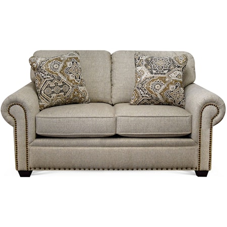 Transitional Accent Loveseat with Nailhead Trim