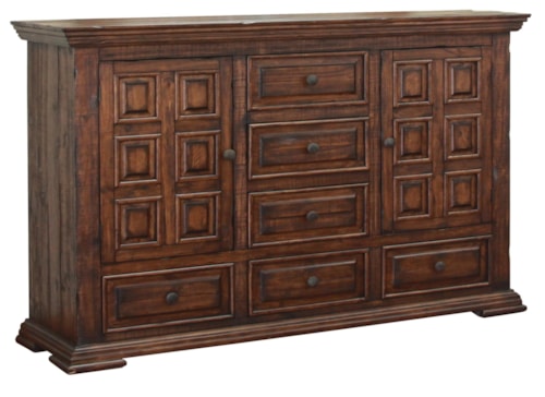 Rustic Dresser with Microfiber-Lined Top Drawers