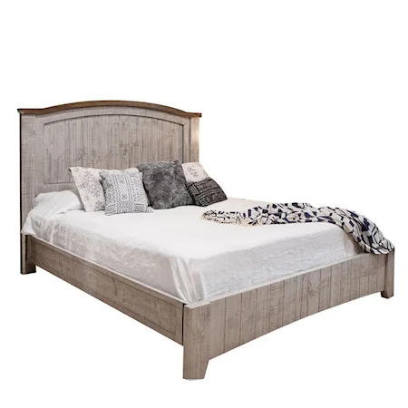 Rustic Panel King Bed with Plank Design