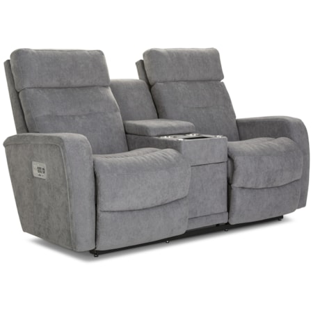 Power Reclining Wall Loveseat w/Console & HR