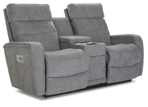 Casual Power Reclining Wall Loveseat w/Console & Power Headrest