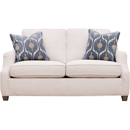 Contemporary Stationary Loveseat with Tapered Legs