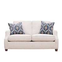 Contemporary Stationary Loveseat with Tapered Legs