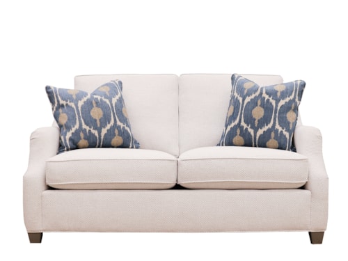 Contemporary Stationary Loveseat with Tapered Legs