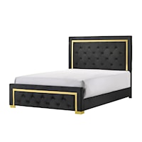 Contemporary Glam King Upholstered Panel Bed