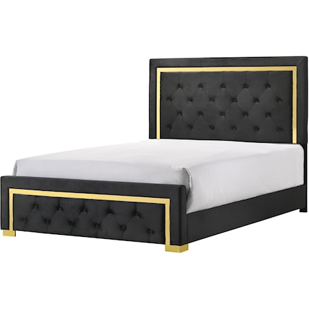 King Upholstered Panel Bed