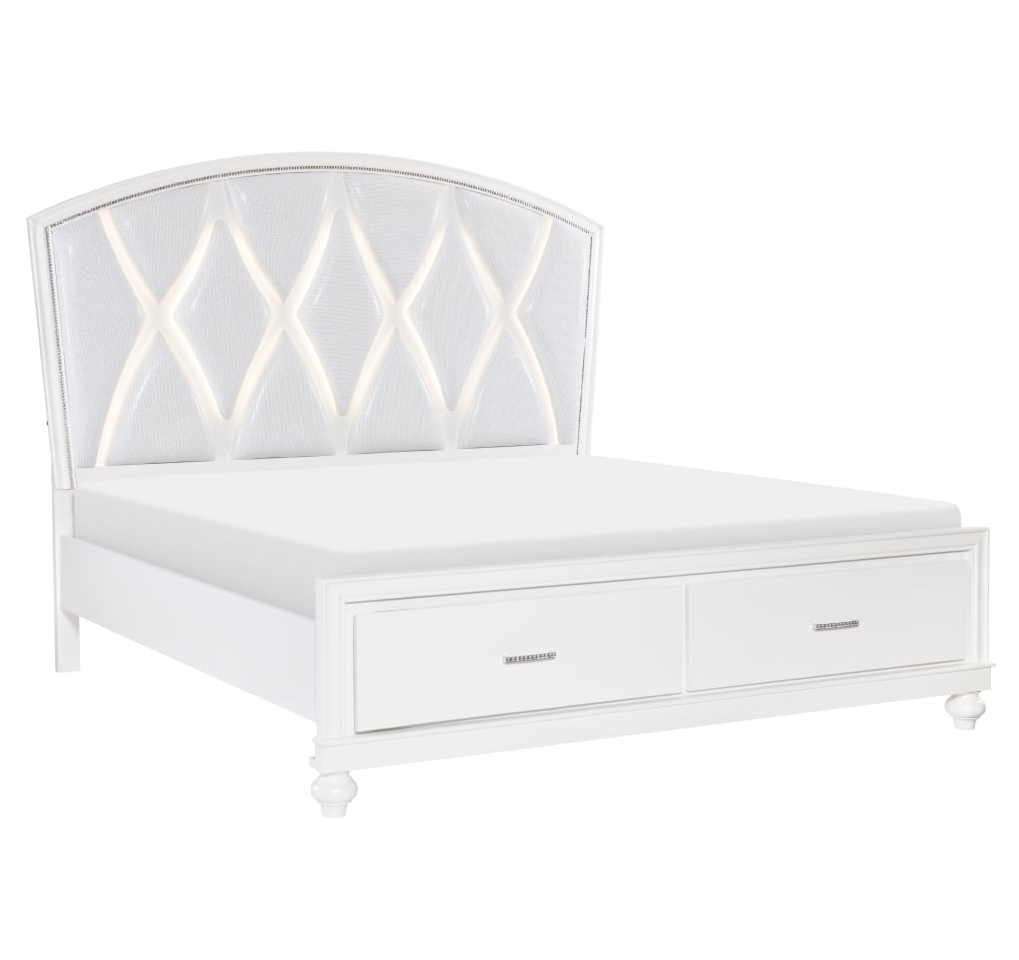 Queen Platform Bed with Footboard Storage