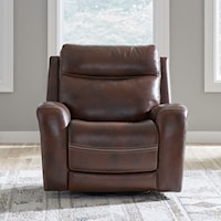 Casual Leather Swivel Glider Power Recliner