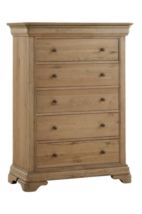 Traditional 5-Drawer Chest with Pullout Valet Rods and Removable Jewelry Tray