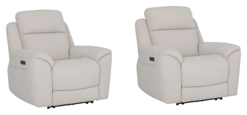 Casual Power Recliner with Power Headrest and Lumbar Support (Set of 2)