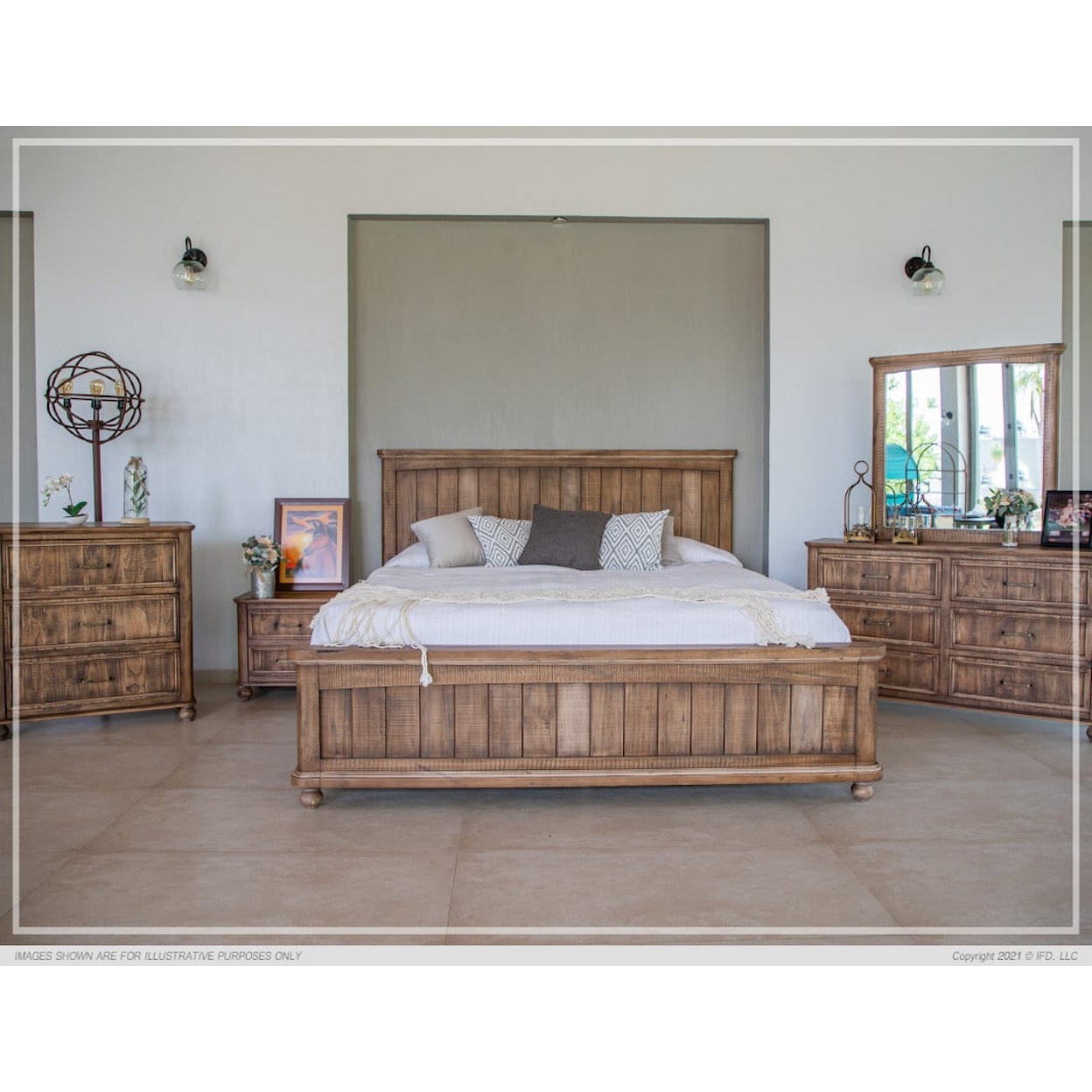 International Furniture Direct Villa Hermosa Bedroom Collection  3-Drawer Bedroom Chest