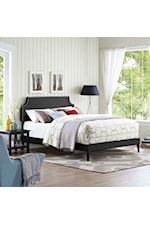 Modway Corene King Vinyl Platform Bed with Round Splayed Legs