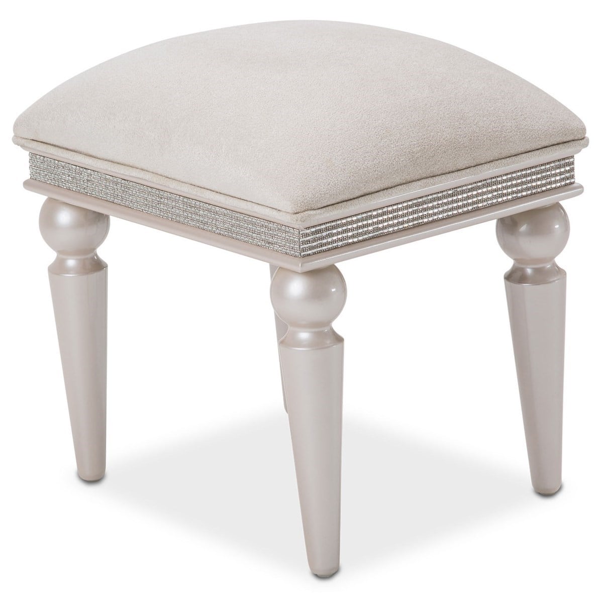 Michael Amini Glimmering Heights Upholstered Vanity Bench