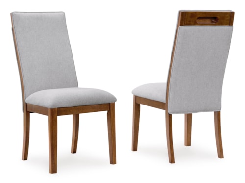 Dining Upholstered Side Chair with Wood Cutout Handle