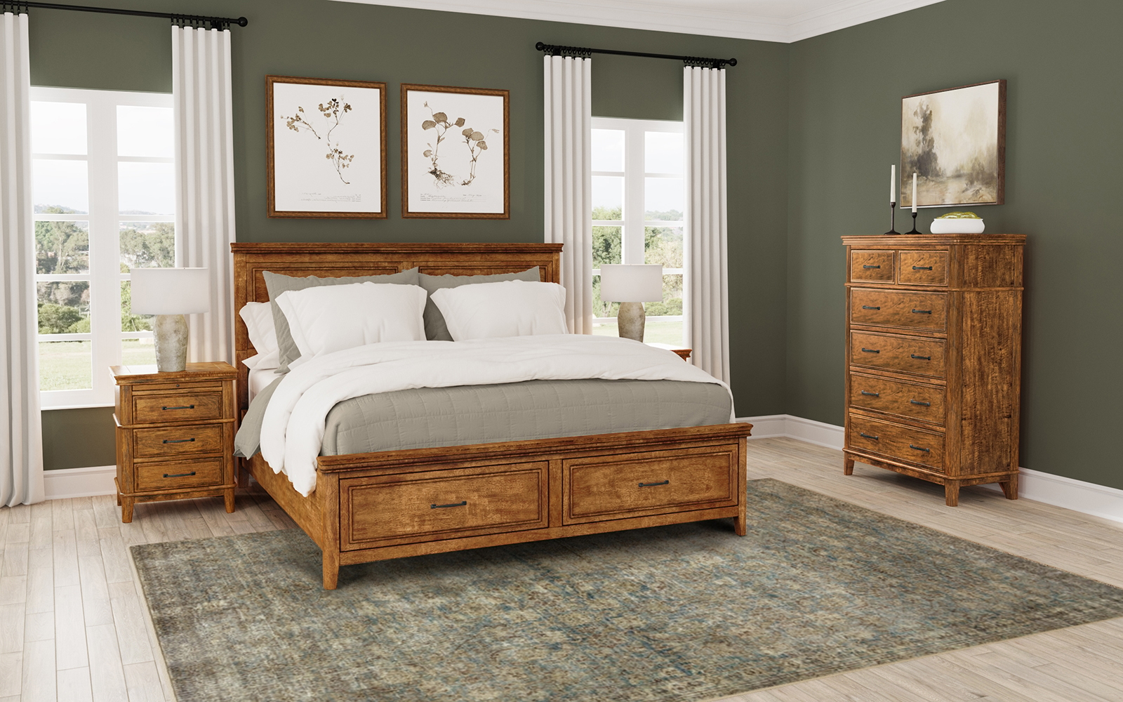 Queen Panel Storage Bed