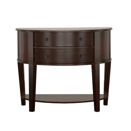 Diane 2-drawer Demilune Console Table