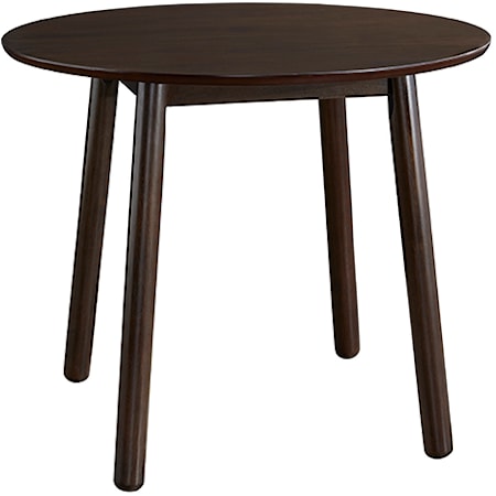 Transitional Round Counter Height Dining Table with Coffee Bean Finish