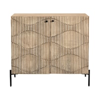 Transitional 2-Door Cabinet with Geometric Patterned Door Fronts