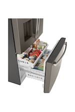 GE Appliances Refrigerators 23.1 Cu. Ft. Counter-Depth French-Door Refrigerator Fingerprint Resistant Stainless Steel - GWE23GYNFS
