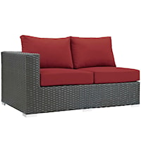 Outdoor Patio Sunbrella® Left Arm Loveseat - Red