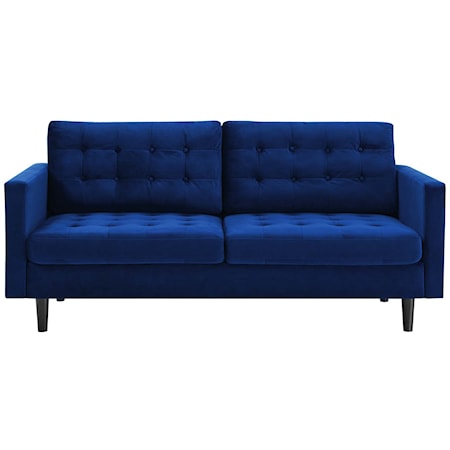 Mid-Century Modern Tufted Performance Velvet Sofa