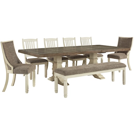 8-Piece Dining Set with Bench