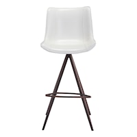 Aki Bar Chair (Set of 2) White & Walnut
