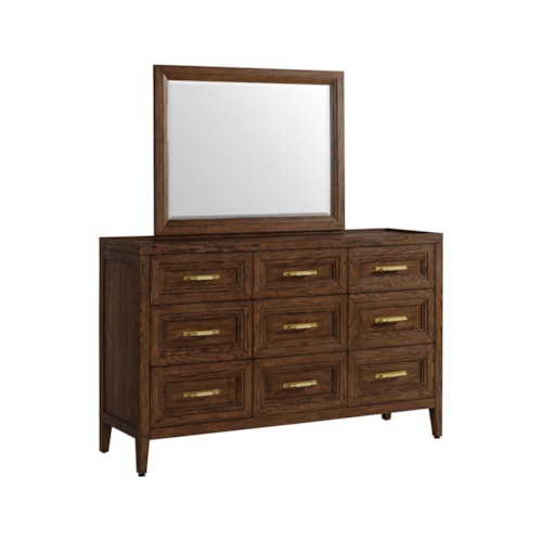 Transitional Dresser and Mirror Set