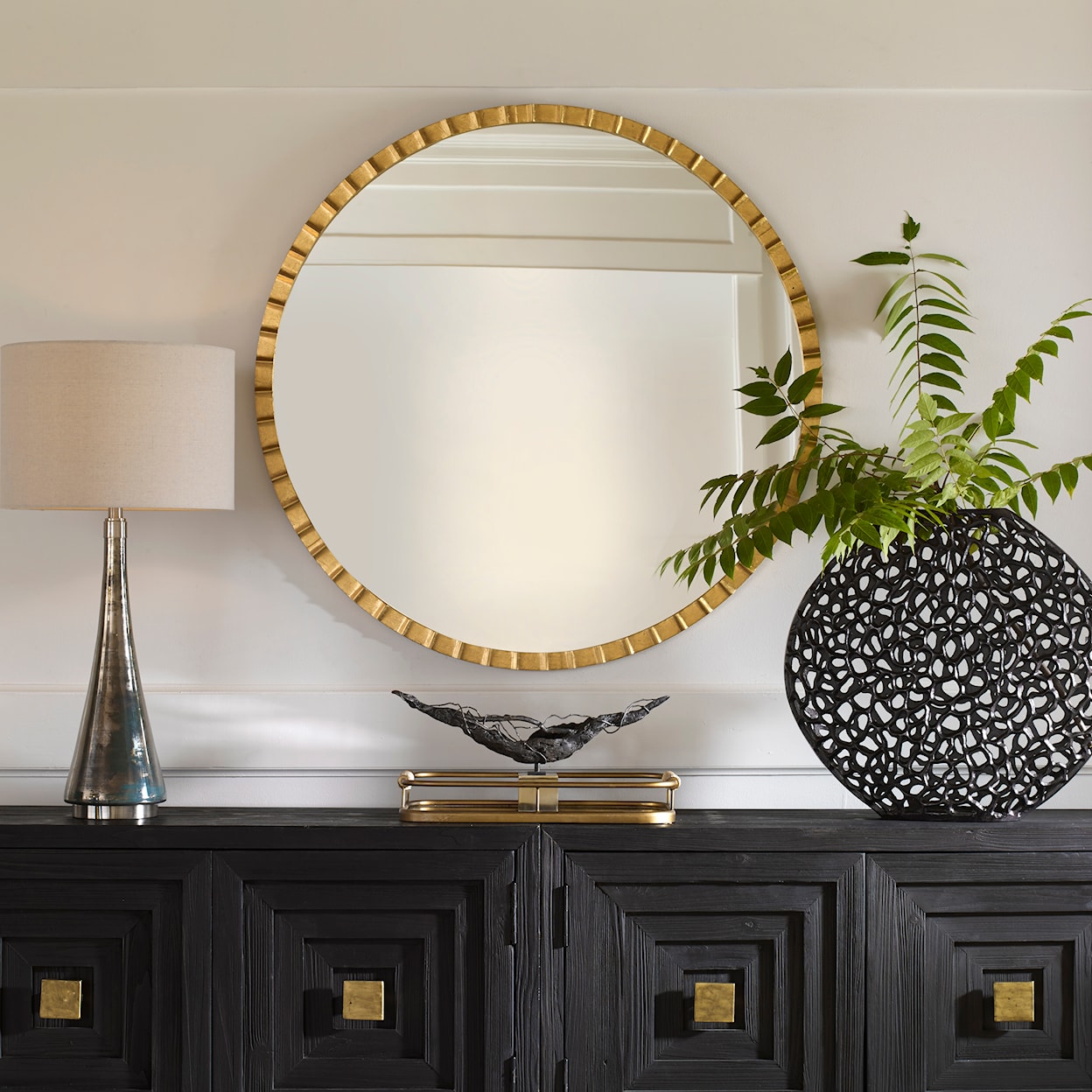 Uttermost Dandridge Dandridge Gold Round Mirror