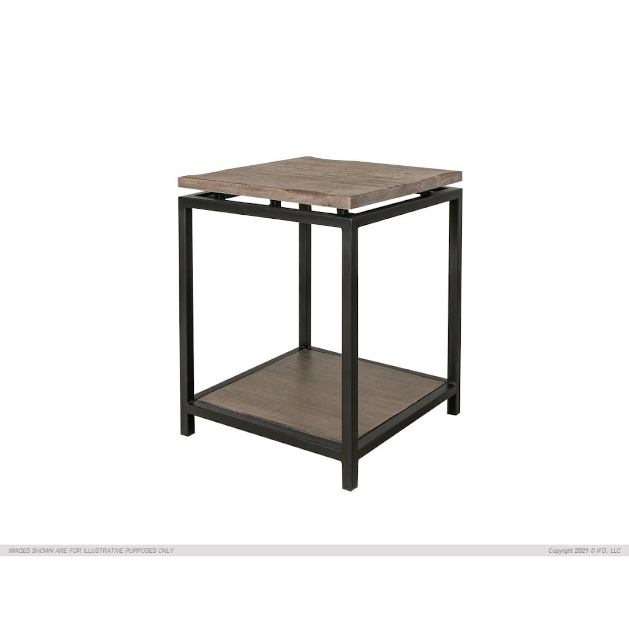 International Furniture Direct Blacksmith End Table with Shelving