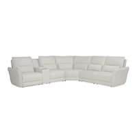 4-Seat Corner Curve Sectional with Storage Console and Two Triple Power Recliners
