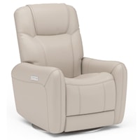 Transitional Swivel Recliner with Power Headrest & Lumbar