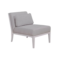 Transitional Upholstered Accent Chair with Kidney Pillow