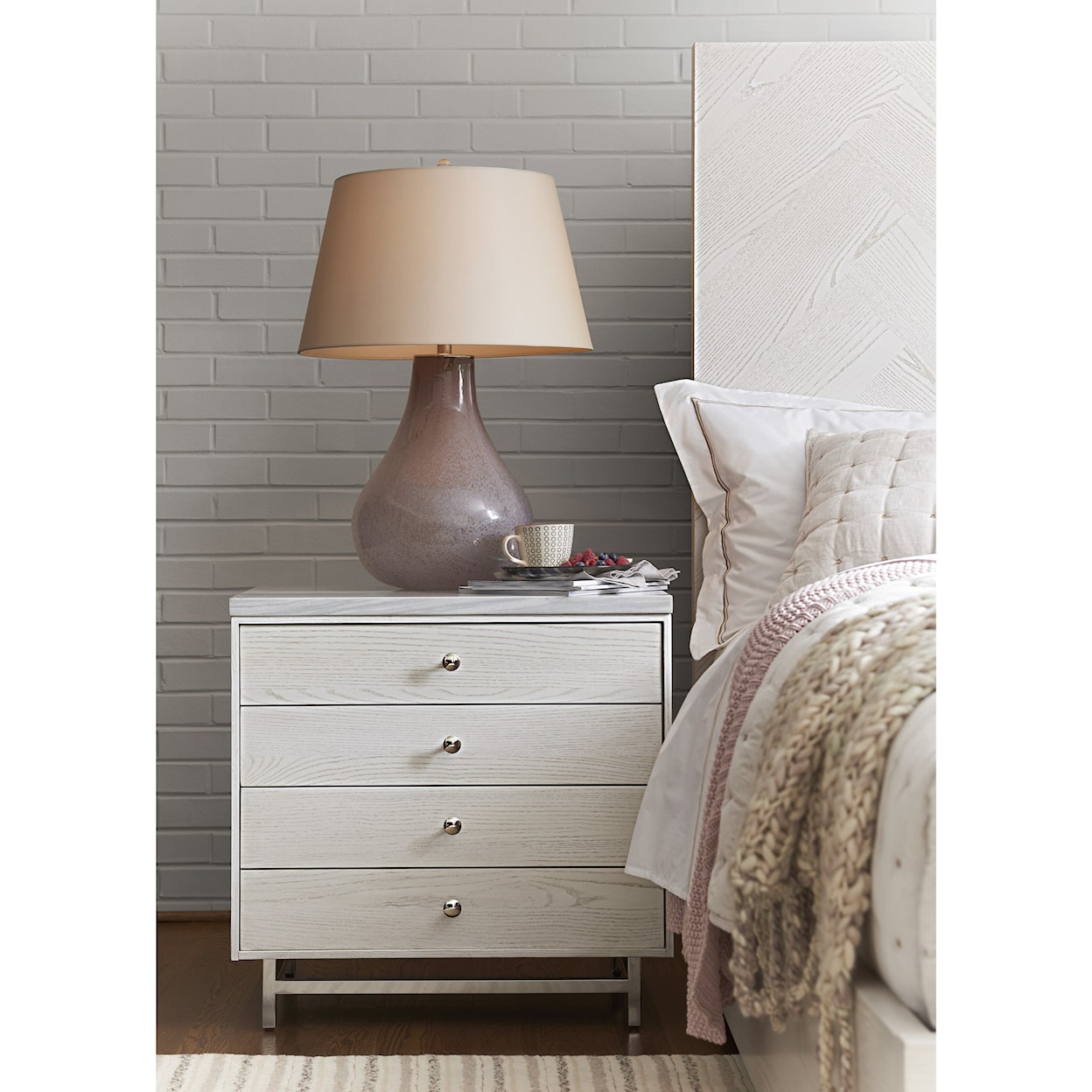 Universal Paradox Nightstand with Stone Top