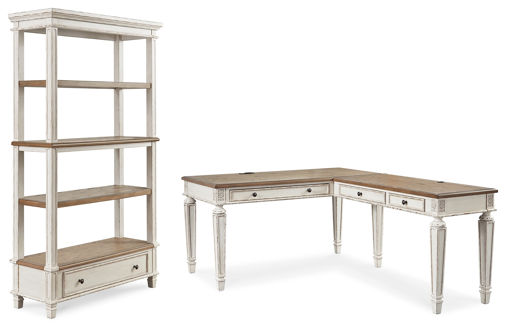 Signature Design by Ashley Realyn Home Office Desk And Bookcase