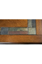 Riverside Furniture Craftsman Home Side Table with Slate Tile Boarder