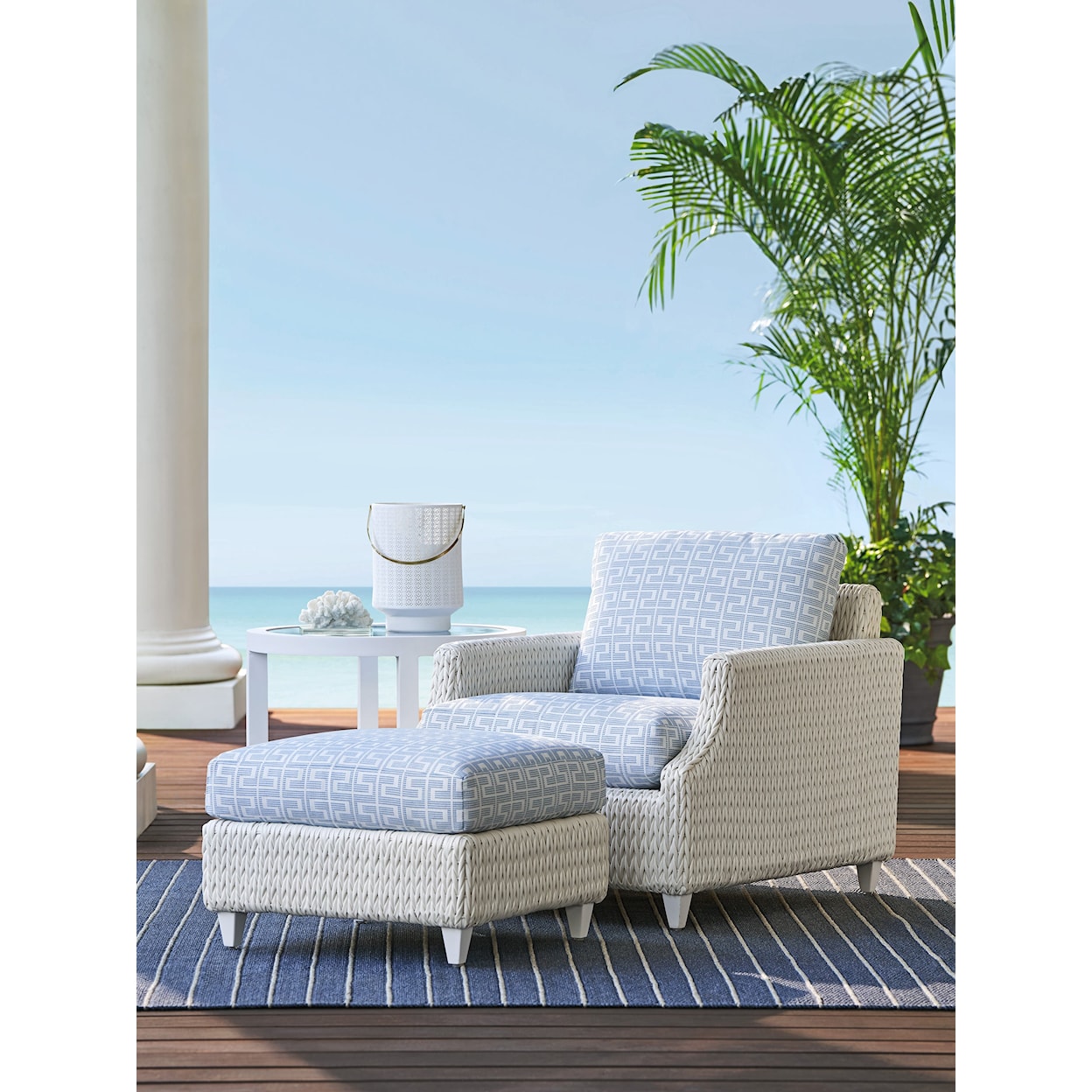 Tommy Bahama Outdoor Living Ocean Breeze Promenade Outdoor Ottoman