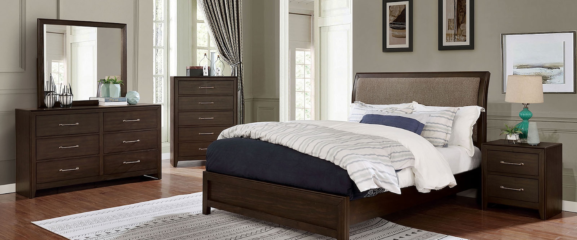 Transitional 5-Piece Queen Bedroom Set