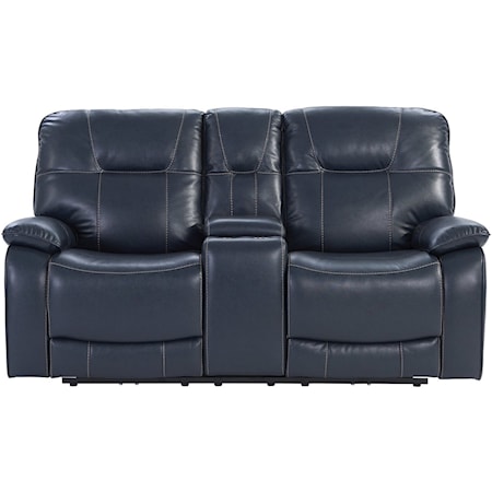 Casual Power Reclining Loveseat with Console