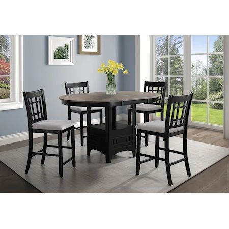 Hartwell Farmhouse 5-Piece Counter Height Dining Set