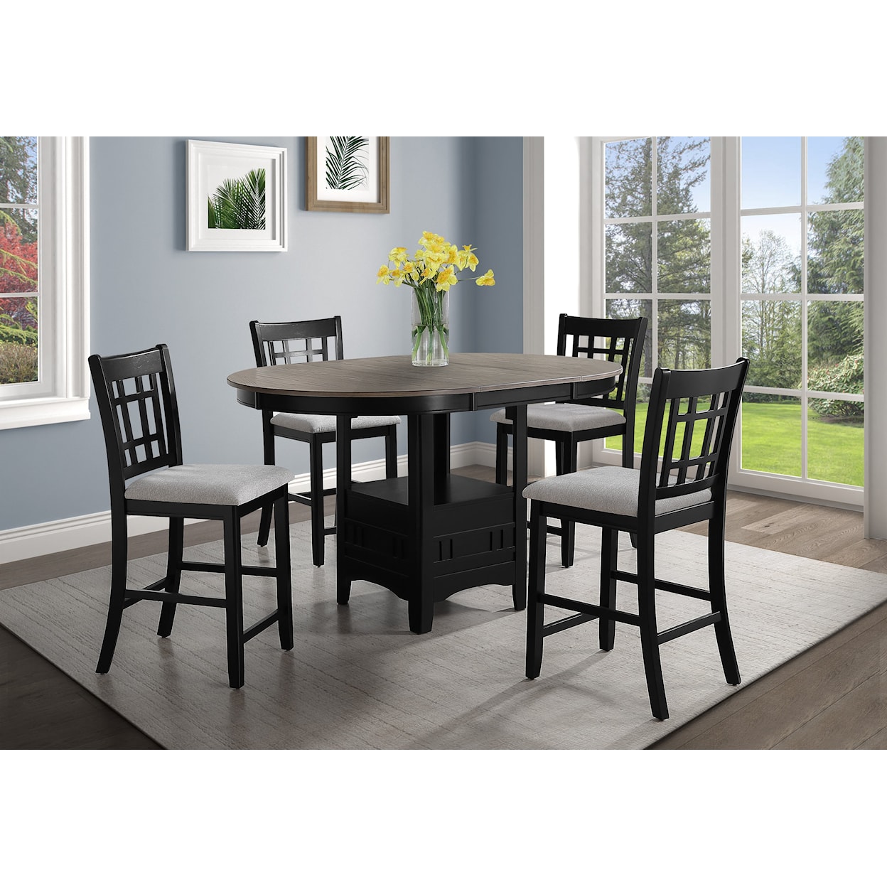Crown Mark Hartwell 5-Piece Counter Height Dining Set
