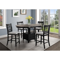 Hartwell Farmhouse 5-Piece Counter Height Dining Set