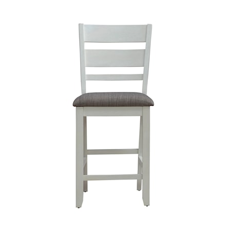 Slat Back Upholstered Counter Chair