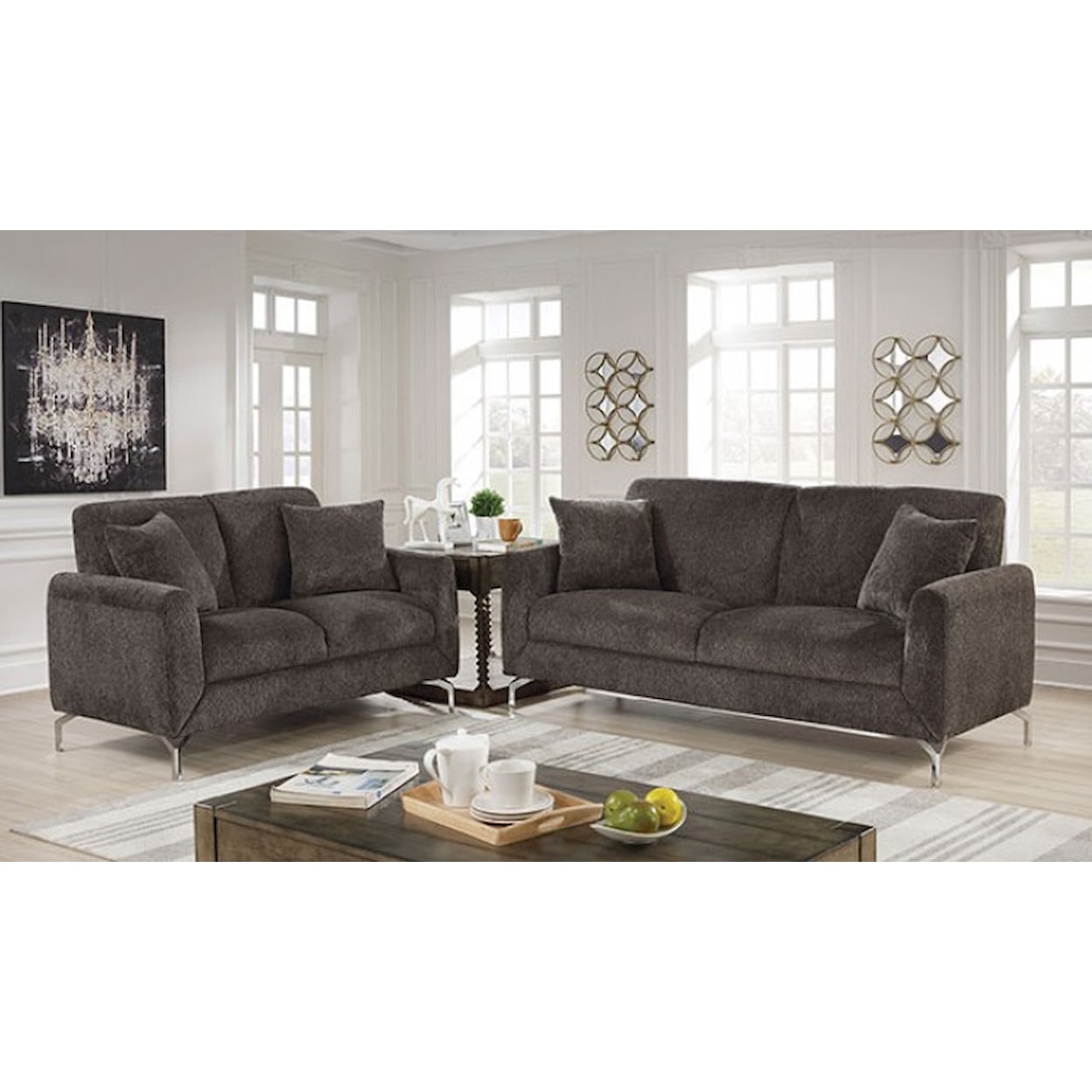 Furniture of America - FOA Lauritz Sofa and Loveseat Set